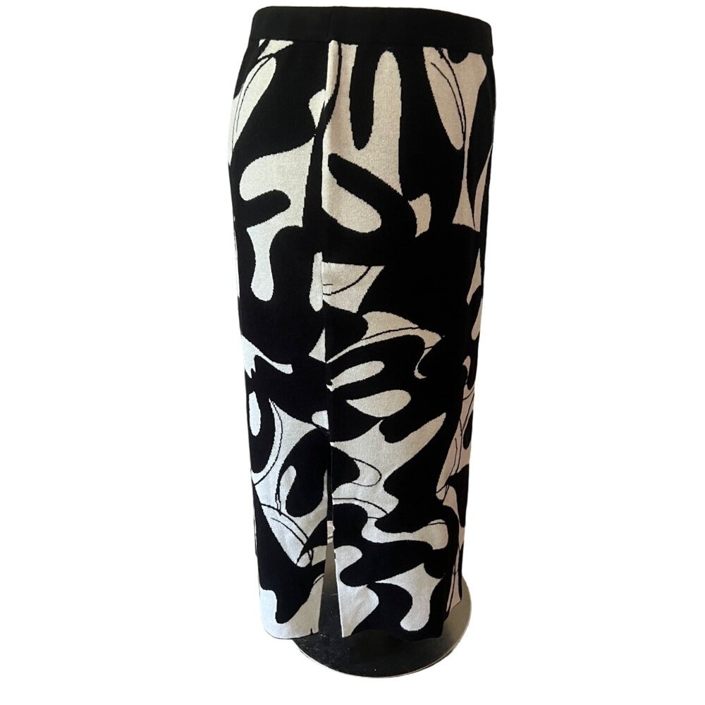 Eloquii Size 22/24 NEW Abstract Black & Gray Knit Intarsia Column Sweater Skirt - Picture 7 of 16